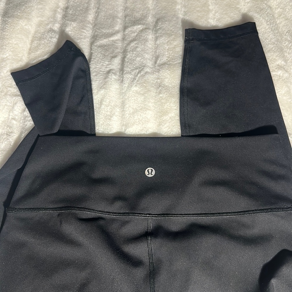 Black lululemon leggings. Only worn a couple times, like new.